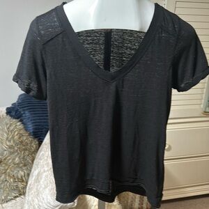 Cute slub black tee
